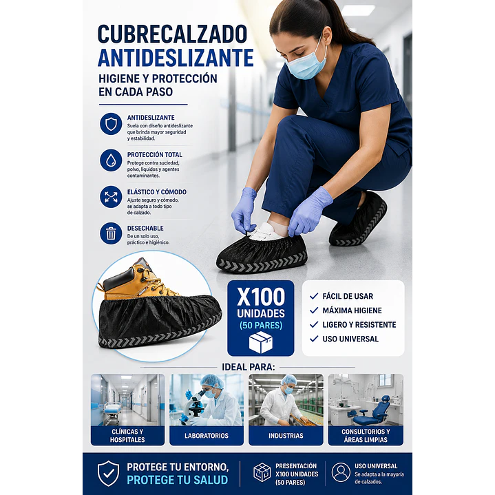 Cubrecalzado Antideslizante X100 Unidades 4
