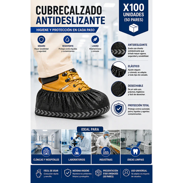 Cubrecalzado Antideslizante X100 Unidades 2