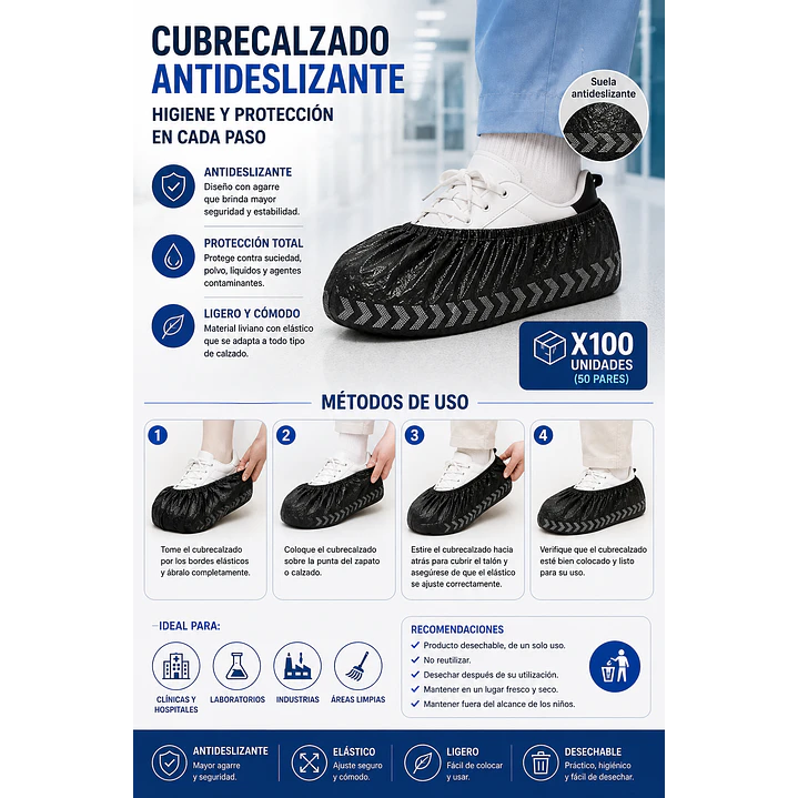 Cofia Gorro Clip Desechable Negro X100 Unidades 3