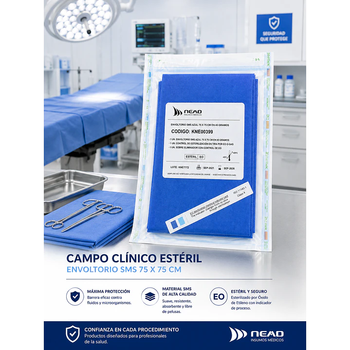 Campo Clínico Estéril Envoltorio Sms 75 X 75 Cm  5
