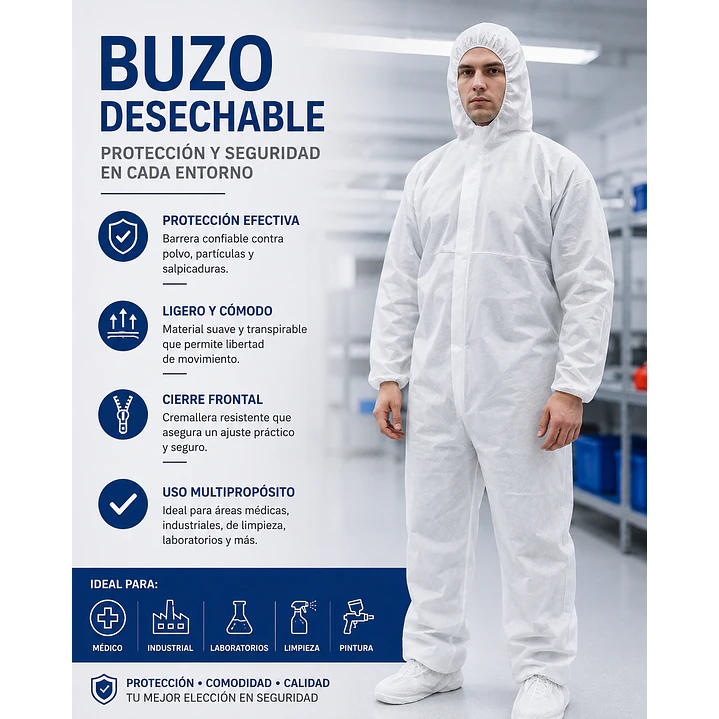 Buzo Desechable Talla M/G  5