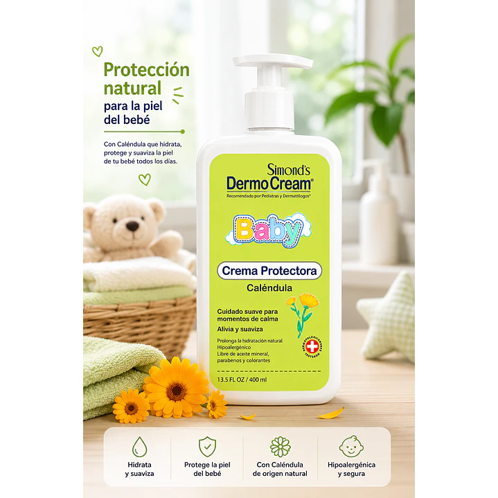 Dermocream Baby Crema Hidratante Caléndula 400 Ml 2