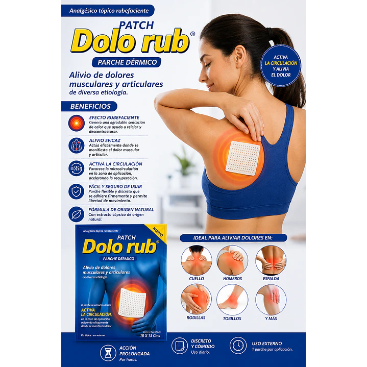 Dolorub Parche Dermico Dolor Muscular Articular 18 X 13 cms 2