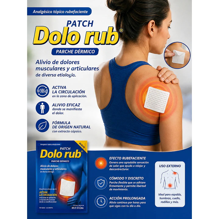 Dolorub Parche Dermico Dolor Muscular Articular 18 X 13 cms 3