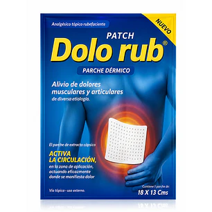 Dolorub Parche Dermico Dolor Muscular Articular 18 X 13 cms