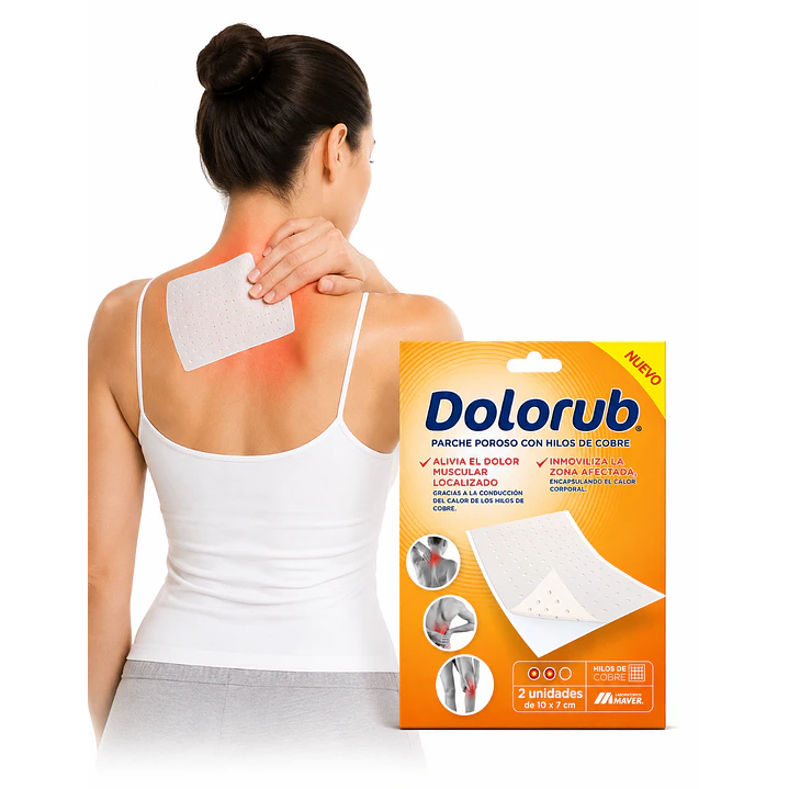 Dolorub Parche Poroso con Hilos de Cobre 10 x 7 cm – 2 Unidades 2