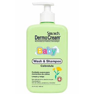 DermoCream Baby Wash & Shampoo Caléndula 400 Ml 