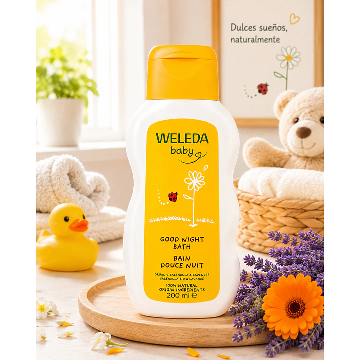 Weleda Baby Good Night Bat  200 Ml Baño Buenas Noches 6