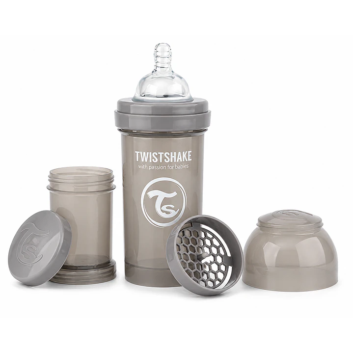  Mamadera Twistshake Anticólicos 8oz/260 Ml Gris Pastel  1