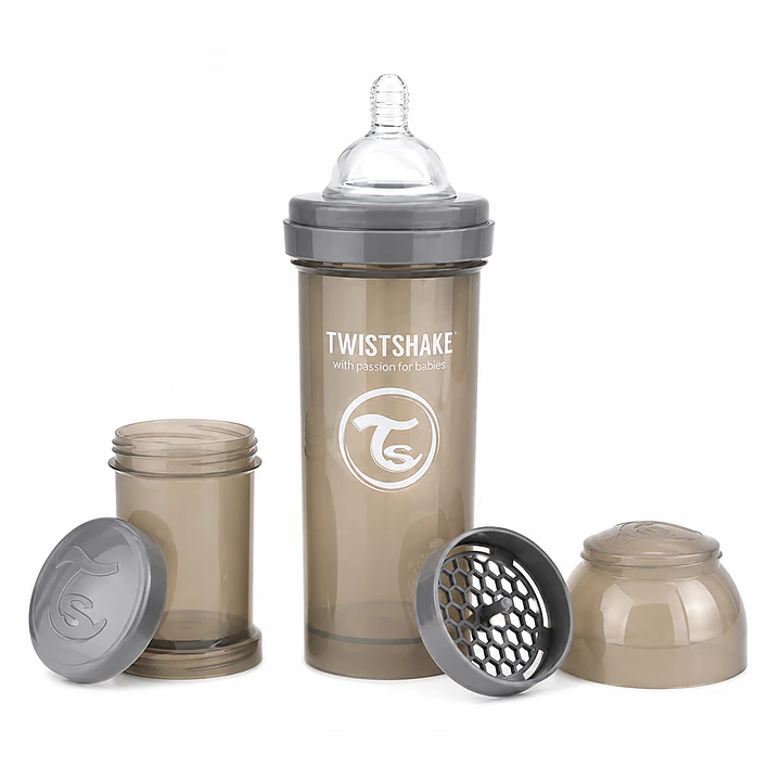  Mamadera Twistshake Anticólico 11oz/330ml Gris Pastel 1