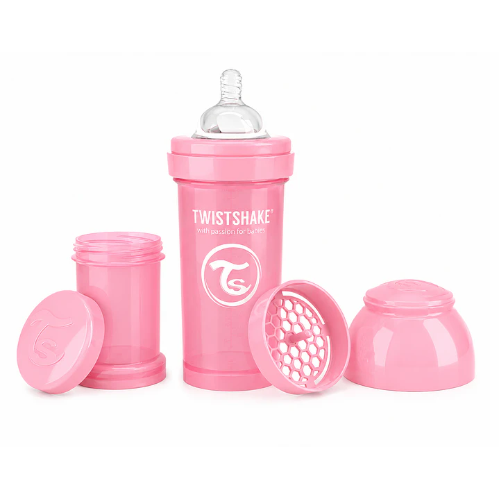 Mamadera  Twistshake Anticólicos 8oz/260 Ml Rosa Pastel  1