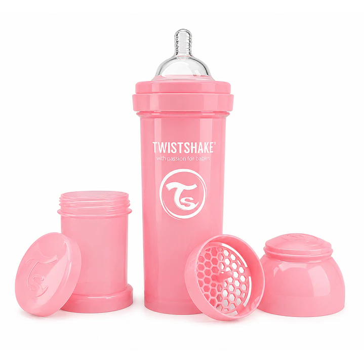 Mamadera Twistshake Anticólicos  11oz/330 Ml Rosa 1