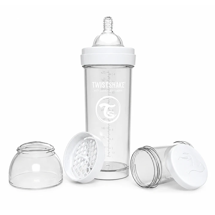  Mamadera Twistshake Anticólicos 11oz/330 Ml Blanco  1