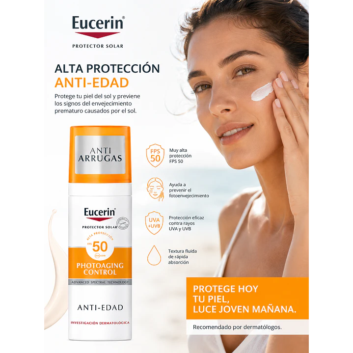 Protector Solar Facial Eucerin Fluido Anti-edad 50 Ml 4