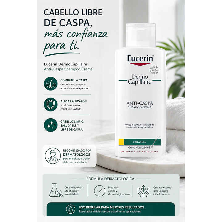 Eucerin DermoCapillaire Anticaspa Seca Shampoo Crema 250 Ml 3