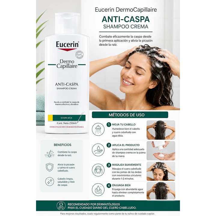Eucerin DermoCapillaire Anticaspa Seca Shampoo Crema 250 Ml 5