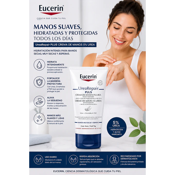 Eucerin  Crema De Manos Urea Repair 5% Urea 75 Ml 3