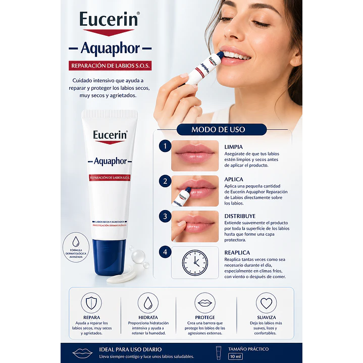 Eucerin Aquaphor Reparacion De Labios Secos Agrietados 10 Ml 6