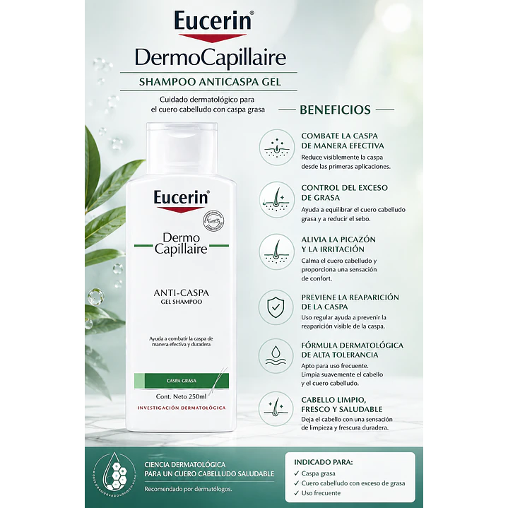 Eucerin Dermocapillaire Shampoo Anticaspa Gel 250 Ml 4