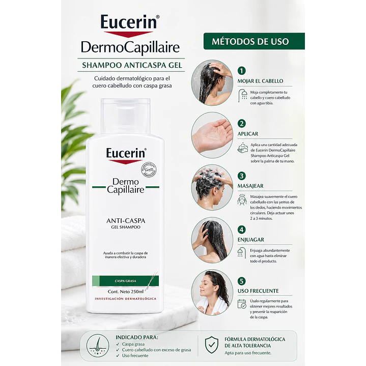 Eucerin Dermocapillaire Shampoo Anticaspa Gel 250 Ml 6