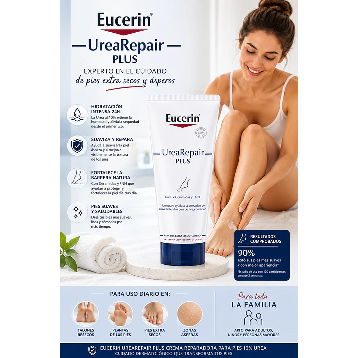 Eucerin Crema Reparadora Para Pies 10% Urea 100 Ml  2