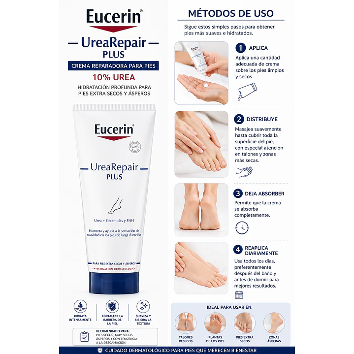Eucerin Crema Reparadora Para Pies 10% Urea 100 Ml  4