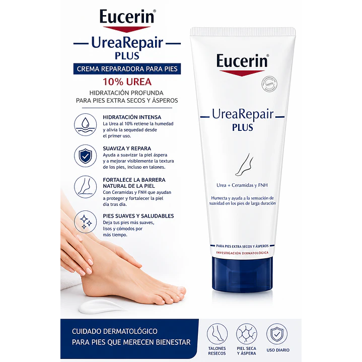Eucerin Crema Reparadora Para Pies 10% Urea 100 Ml  3