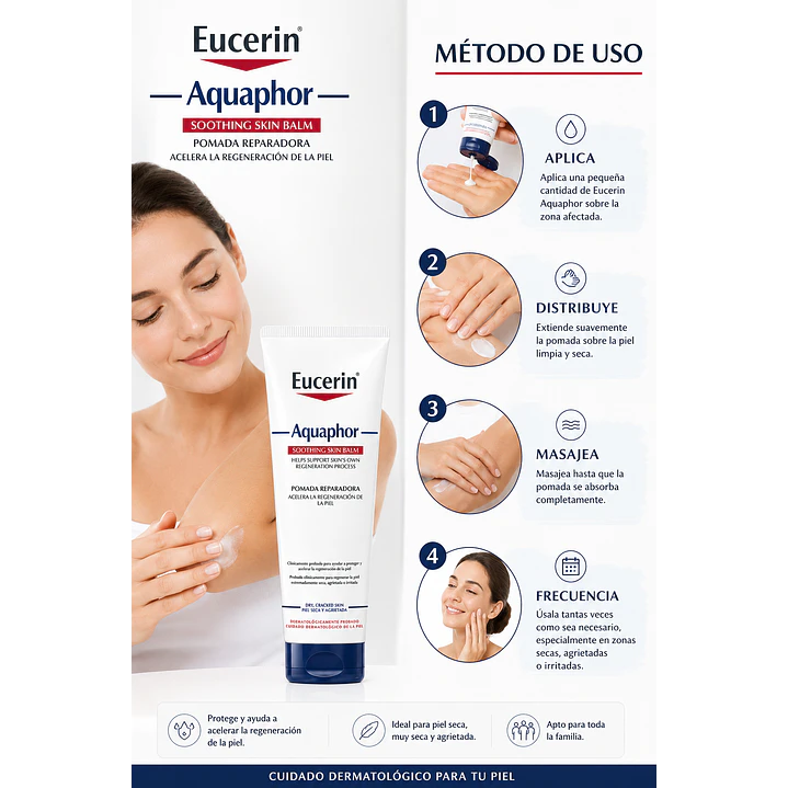  Eucerin Aquaphor Pomada Reparadora Cicatrizante 220 Ml 4