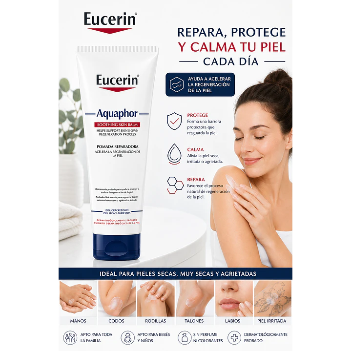  Eucerin Aquaphor Pomada Reparadora Cicatrizante 220 Ml 5
