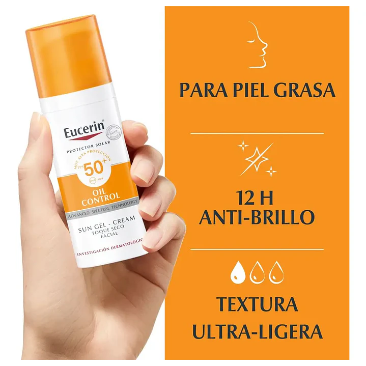 Eucerin Protector Solar Facial  Gel Crema Oil Control 50 Ml 4