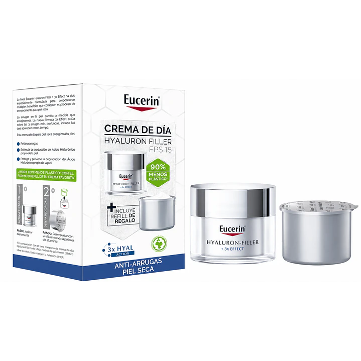  Pack Eucerin Hyaluron-Filler Crema Día FPS15 50 ml + Refill 50 Ml 1