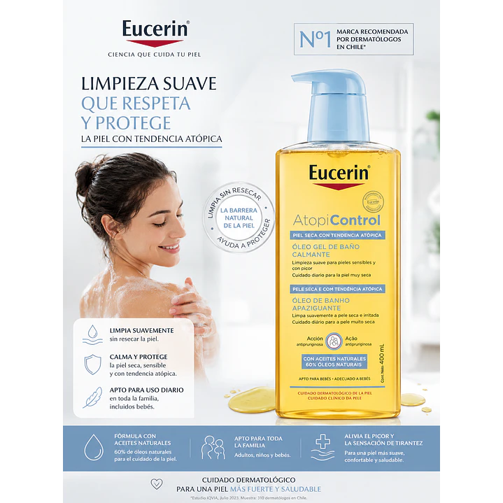 Eucerin AtopiControl Óleo Gel de Baño 400 Ml 4