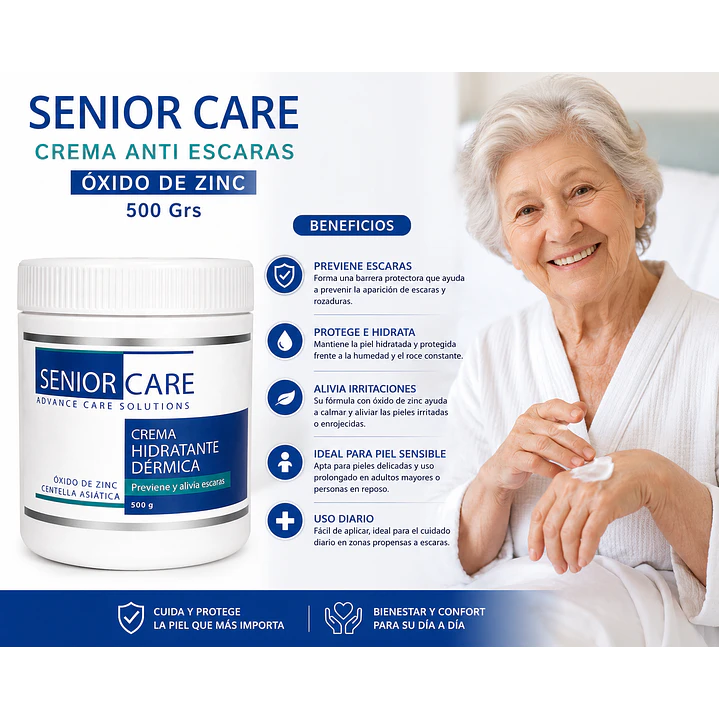 Senior Care Crema Anti Escaras Oxido de Zinc 500 Grs Caja X12 4
