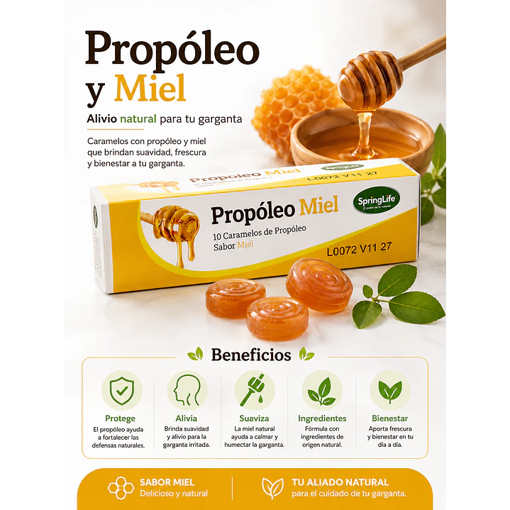 Propoleo Miel Caramelo Springlife Caja X20 5