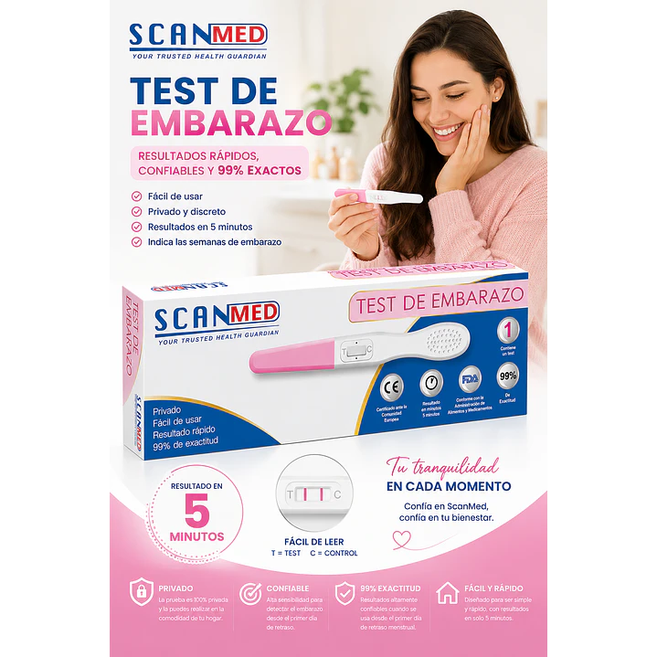 Test Rapido De Embarazo Scanmed Lapiz 99% Exactitud  4
