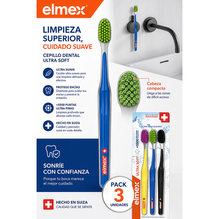 ,Cepillo De Dientes Elmex Ultra Soft 3 Unidades 4