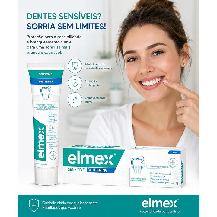 Crema Dental Sin Gluten Elmex Sensitive Whitening 110 G Pack X4 6
