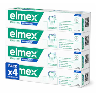 Crema Dental Sin Gluten Elmex Sensitive Whitening 110 G Pack X4