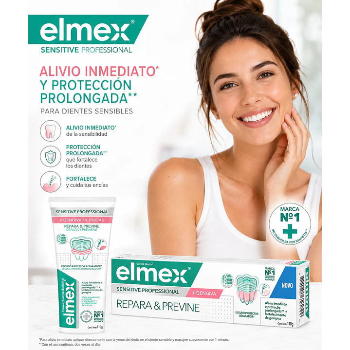 Crema Dental Elmex Dientes Sensibles 110 G Pack X4 4