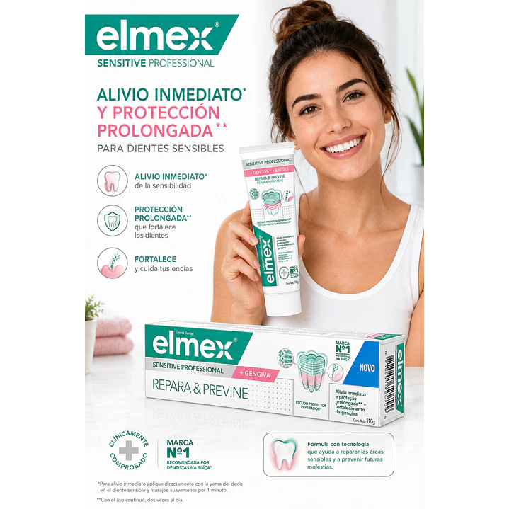 Crema Dental Elmex Dientes Sensibles 110 G Pack X4 6