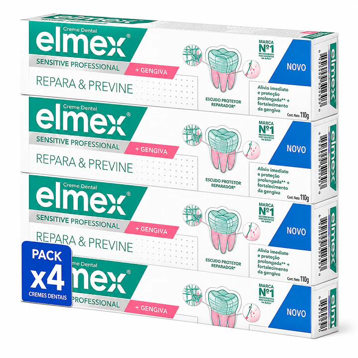 Crema Dental Elmex Dientes Sensibles 110 G Pack X4 1