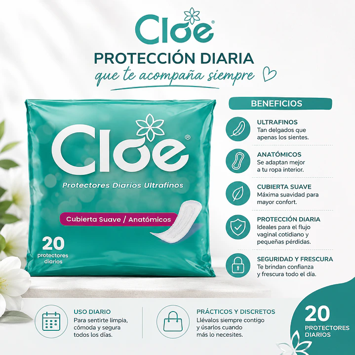 Cloe Protectores Diarios Ultrafinos Anatomicos X20 Unidades 2