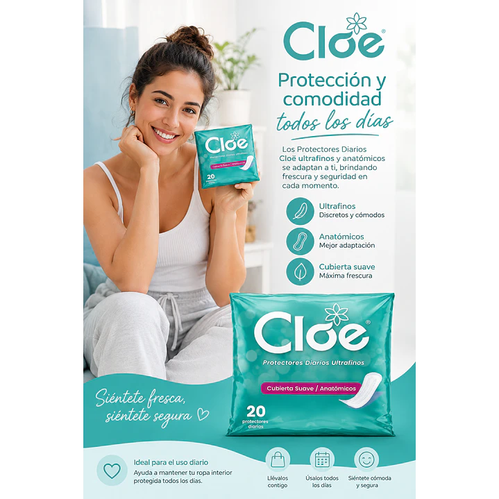 Cloe Protectores Diarios Ultrafinos Anatomicos X20 Unidades 3