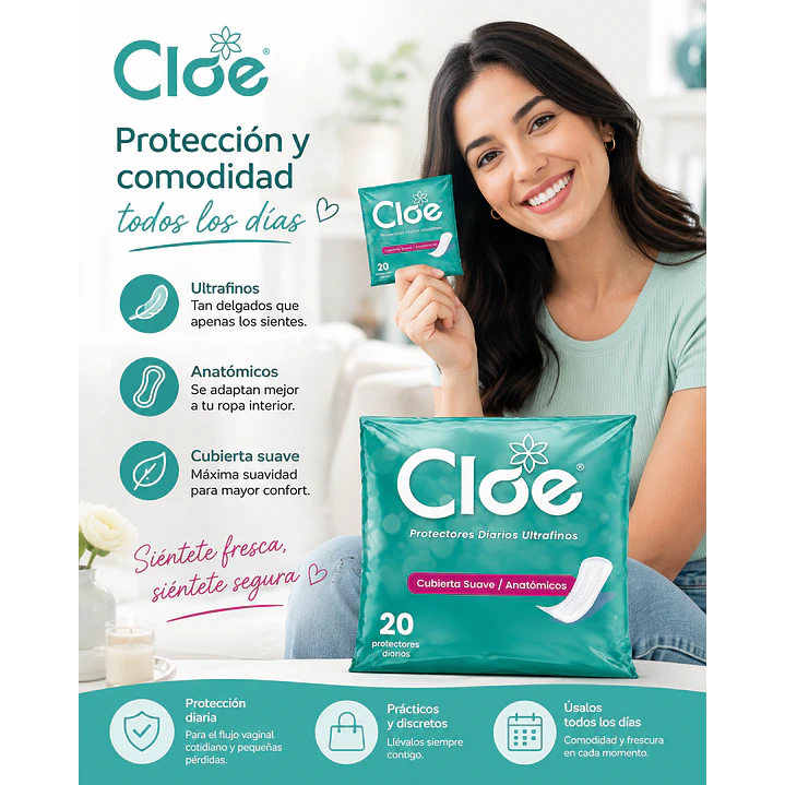Cloe Protectores Diarios Ultrafinos Anatomicos X20 Unidades 4