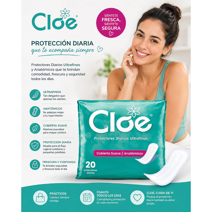 Cloe Protectores Diarios Ultrafinos Anatomicos X20 Unidades 5