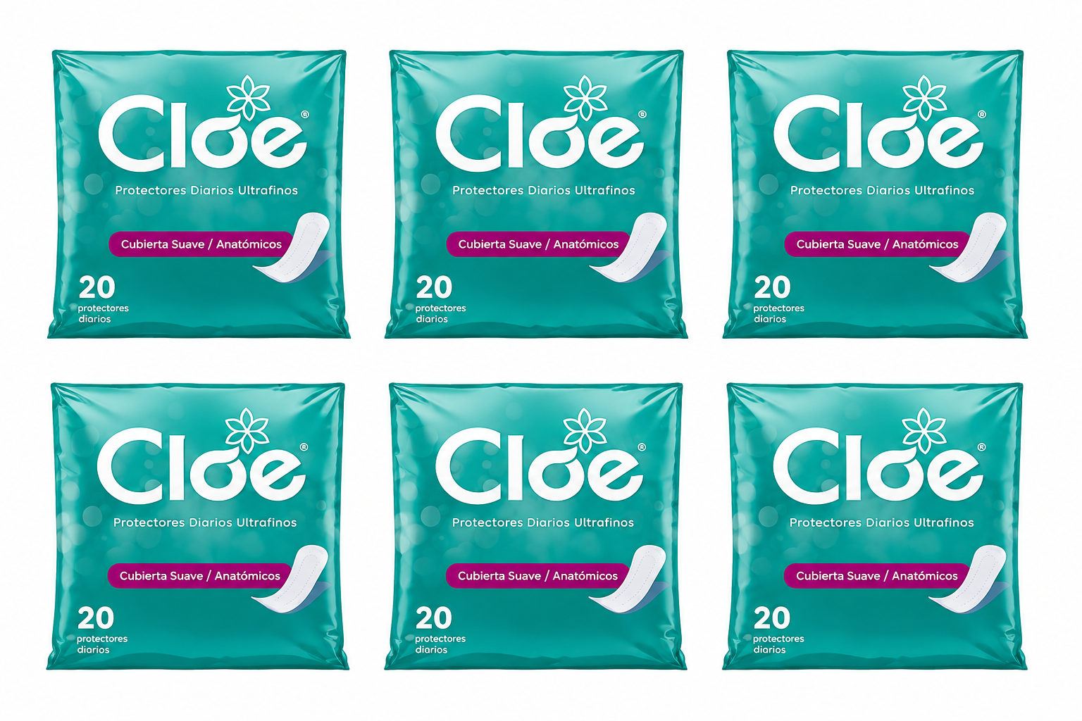 Cloe Protectores Diarios Ultrafinos Anatomicos X20u Pack X6