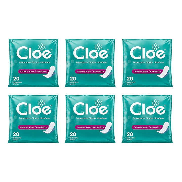 Cloe Protectores Diarios Ultrafinos Anatomicos X20u Pack X6 1
