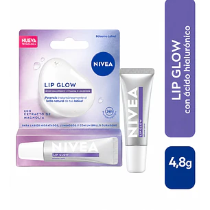 Nivea Bálsamo Labial Lip Glow Con Ácido Hialurónico 10ml Todo Tipo De Piel Día/noche