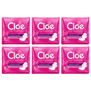Cloe Toallas Higiénicas Ultrafinas Con Alas Flujo Abund X8 Pack X6