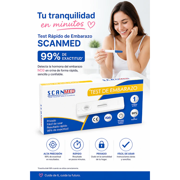 Test Rapido De Embarazo Scanmed 99% Exactitud  4
